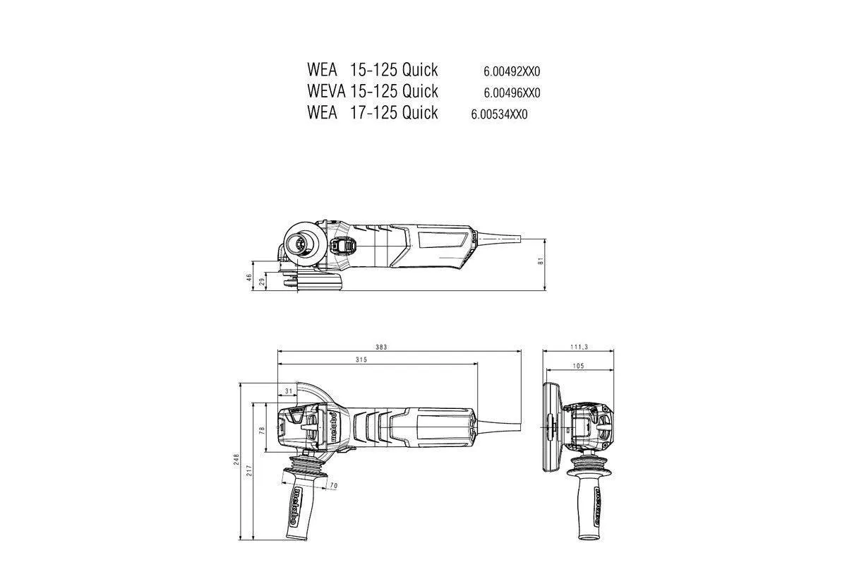 Metabo WEP 17-125 Quick (600547000) Angle Grinder