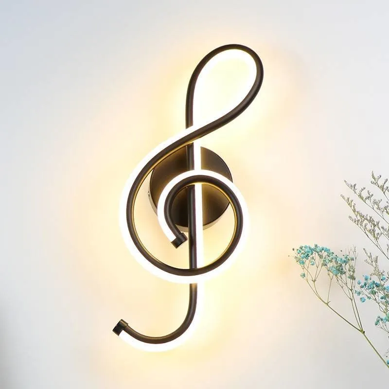 Music Clef Shaped Iron LED Wall Lamp