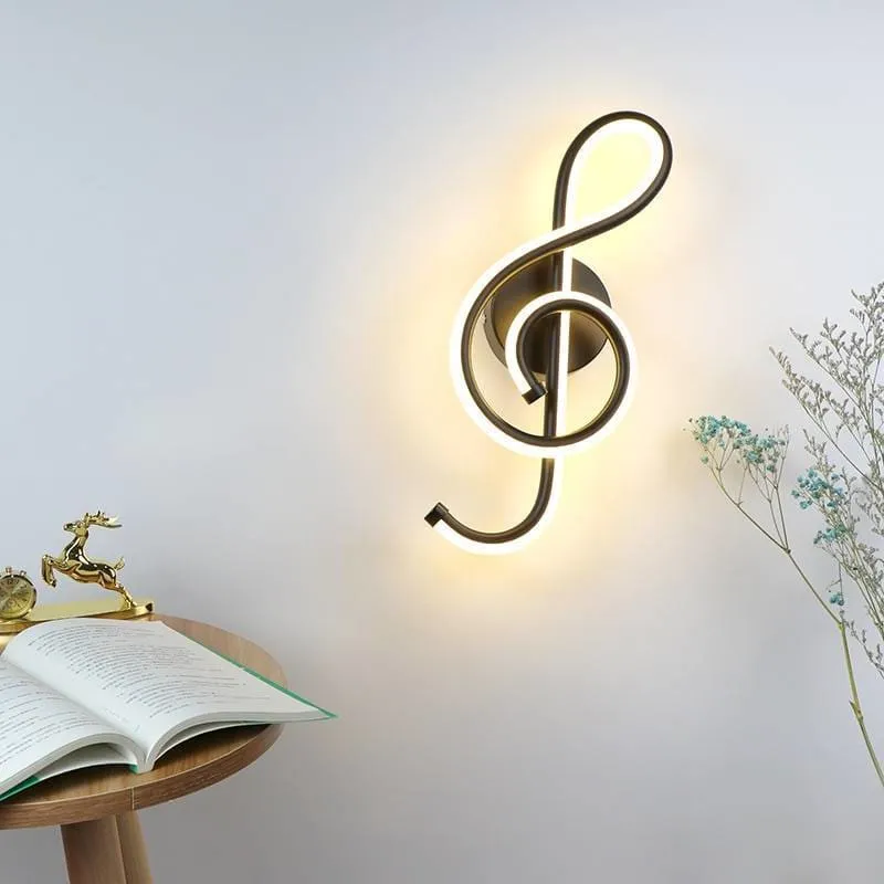 Music Clef Shaped Iron LED Wall Lamp