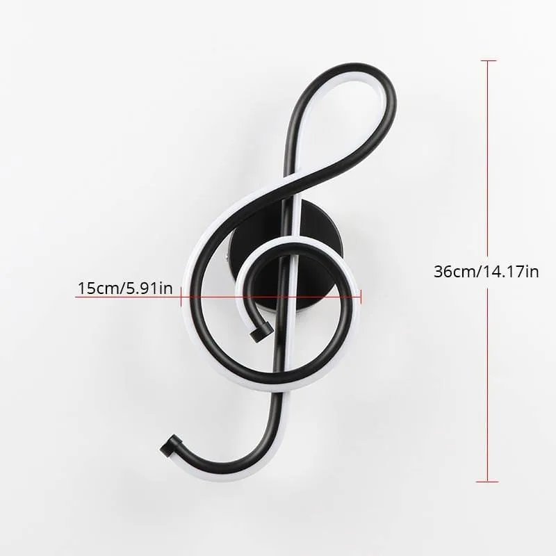 Music Clef Shaped Iron LED Wall Lamp