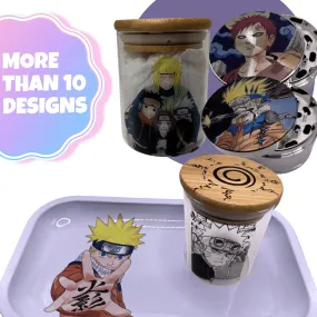 Naruto Anime Spice Grinder, Stash Jar, Rolling Tray Set