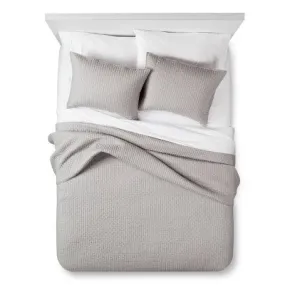 New - Gray Solid Quilt and Sham Set (Twin) 2pc - The Industrial Shop