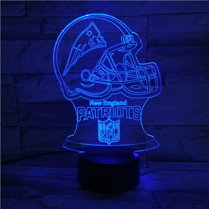 NFL 3D New England Patriots Night Lights 1/3/7/16 colors available