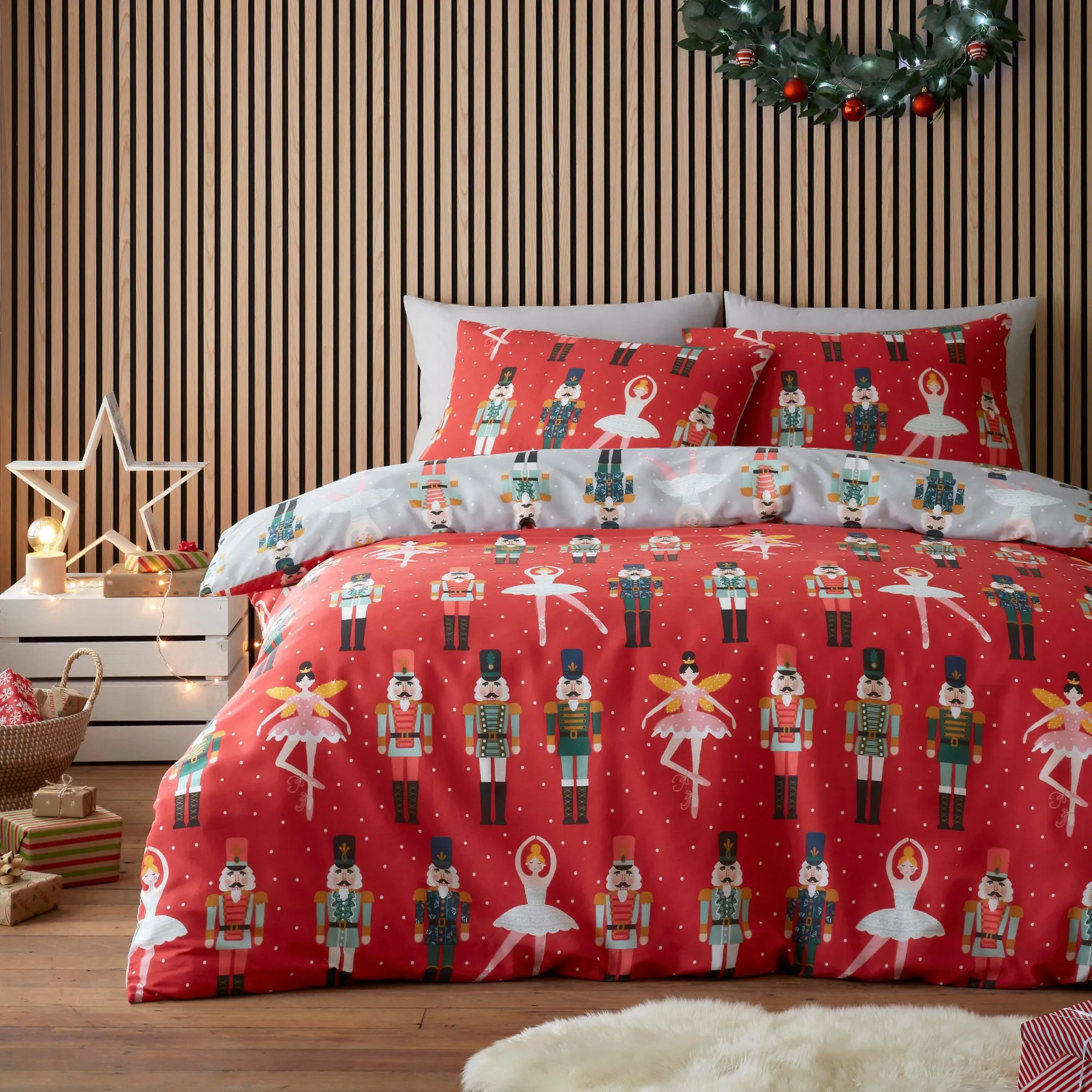 Nutcracker Duvet Cover Set by Fusion in Red