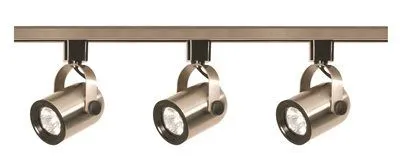 Nuvo 3-Light Track Fixture Round Back Brushed Nickel 48 X 3-3/4 Inch  Uses (3) 50-Watt Gu10 Base Lamps