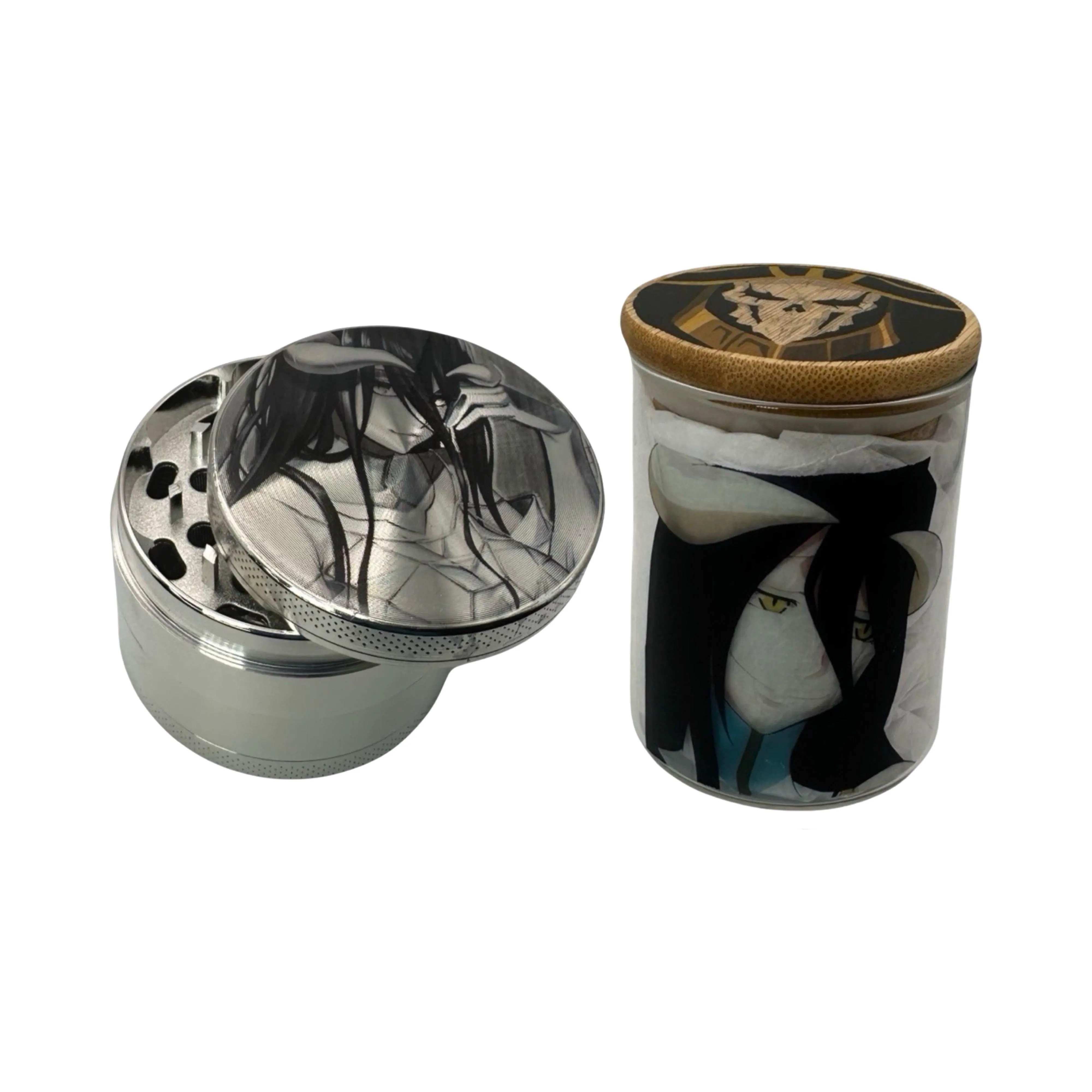 Overlord Anime Spice Grinder, Stash Jar, Rolling Tray Set