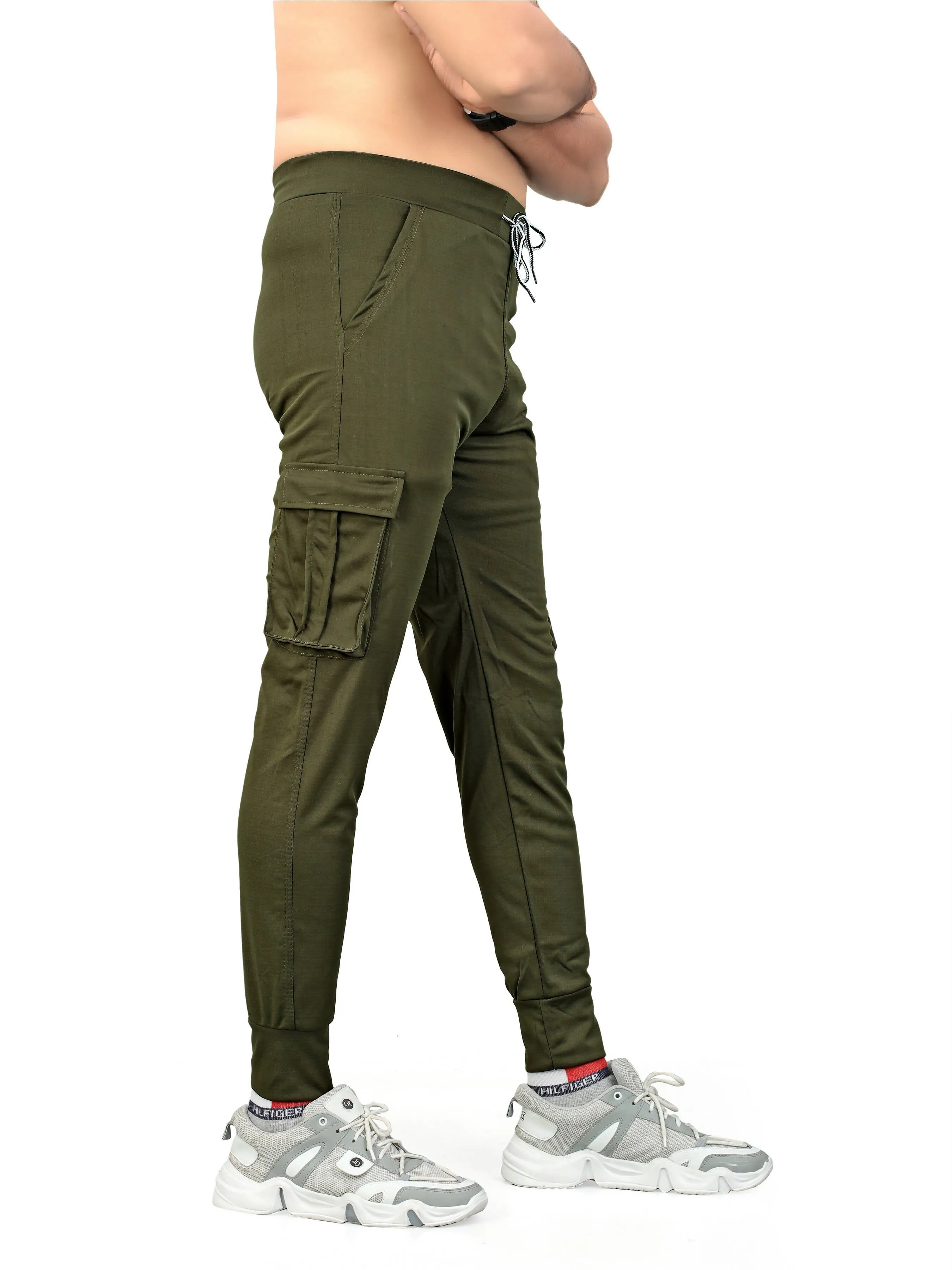 Pack of 2 Men Solid, Pocket Army Green , Air Force Blue Track Pants