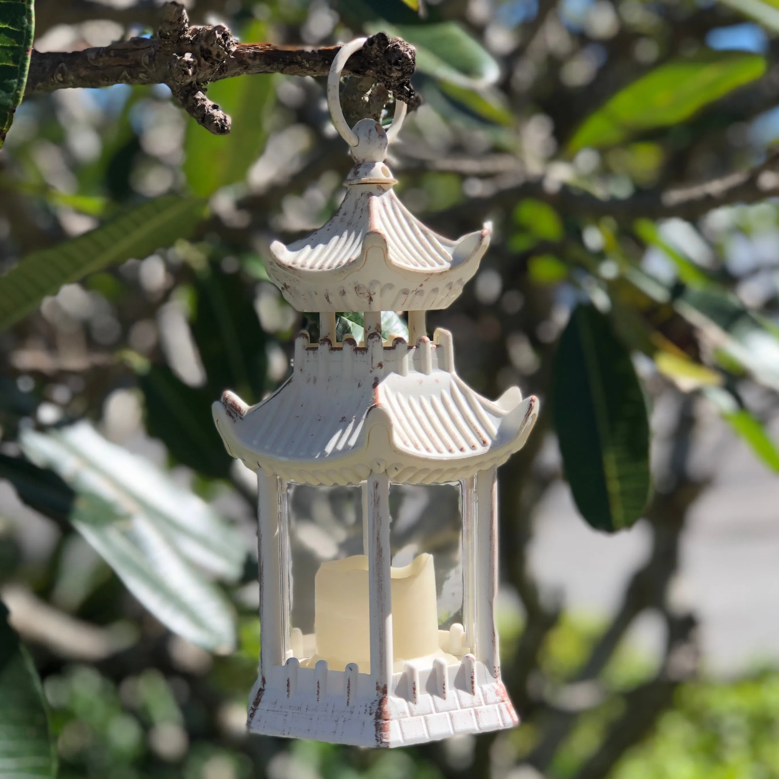 Pagoda Lantern with LED Candle