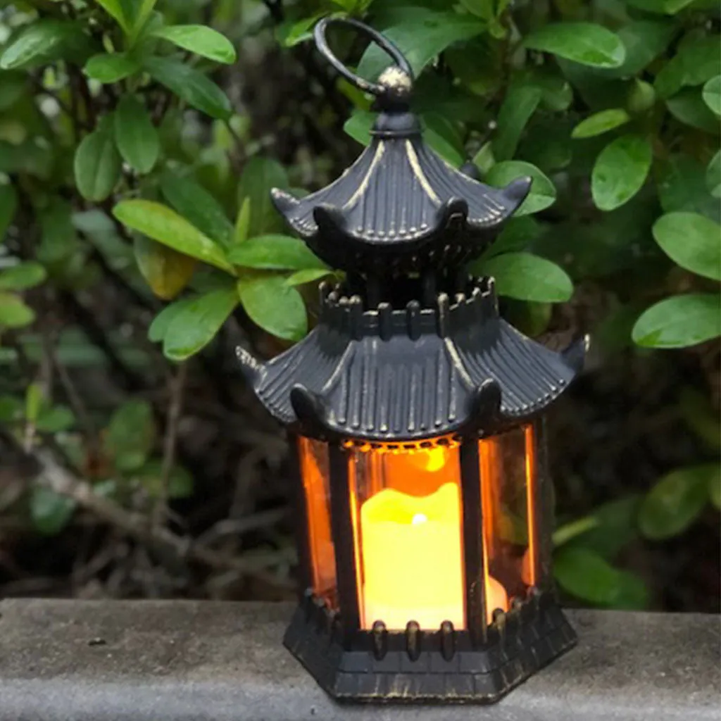 Pagoda Lantern with LED Candle