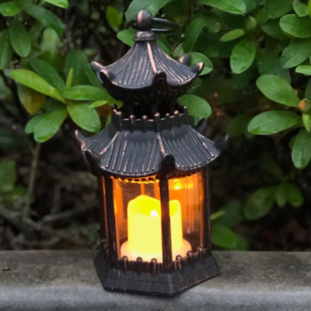 Pagoda Lantern with LED Candle