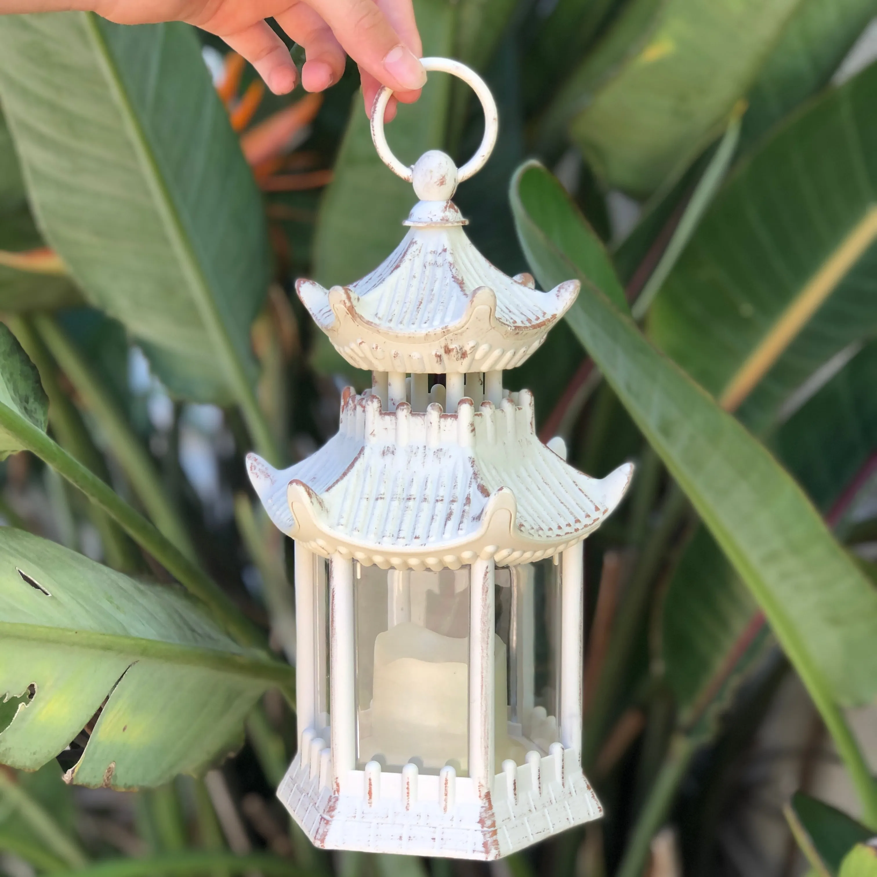 Pagoda Lantern with LED Candle