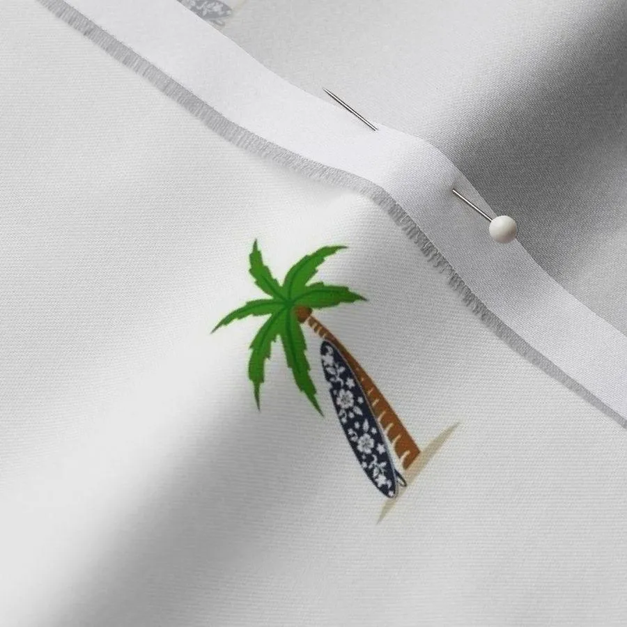 Palm Trees with Blue Surfboard Sheet Set from Surfer Bedding™️