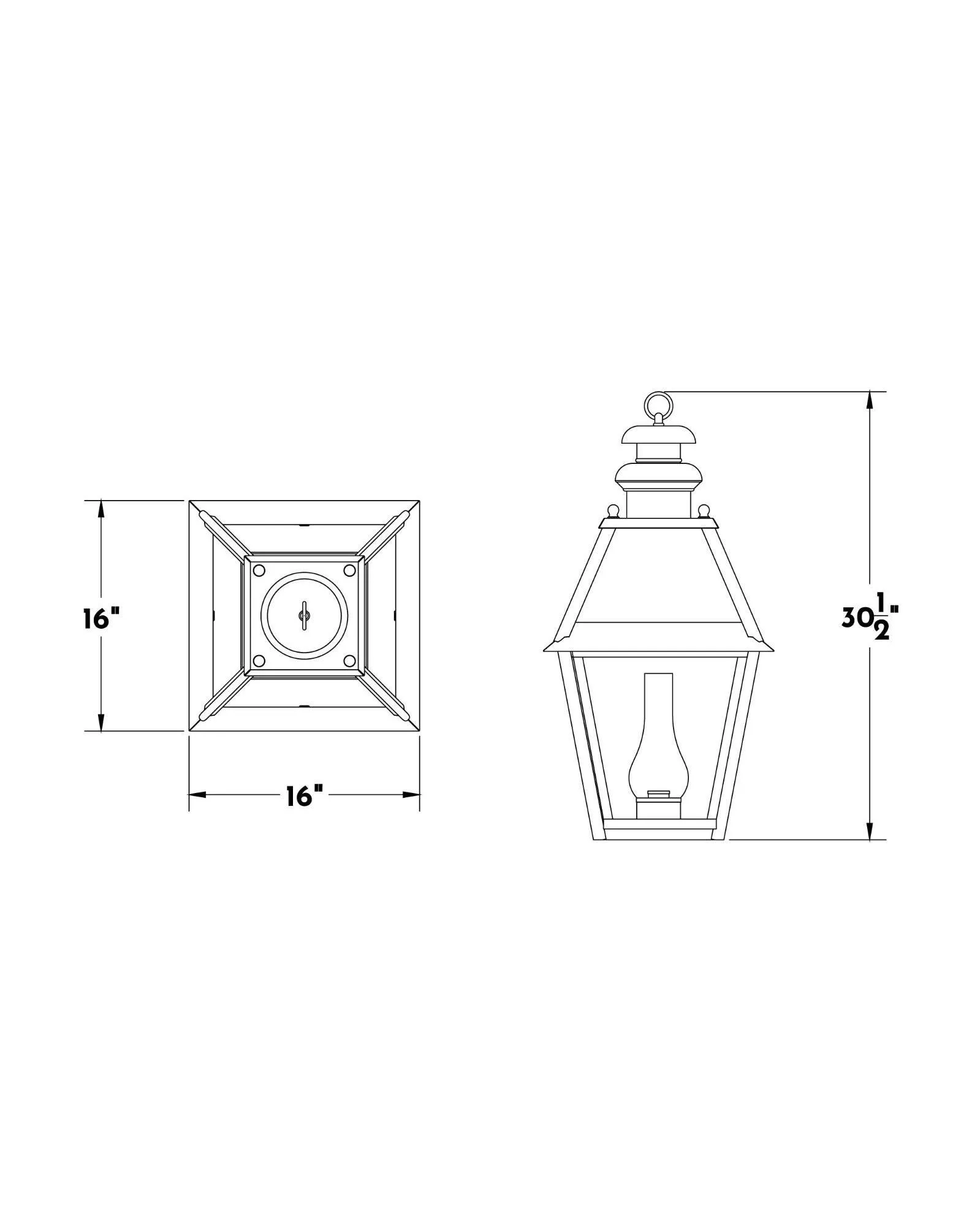 Philadelphia Exterior Hanging Lantern Large