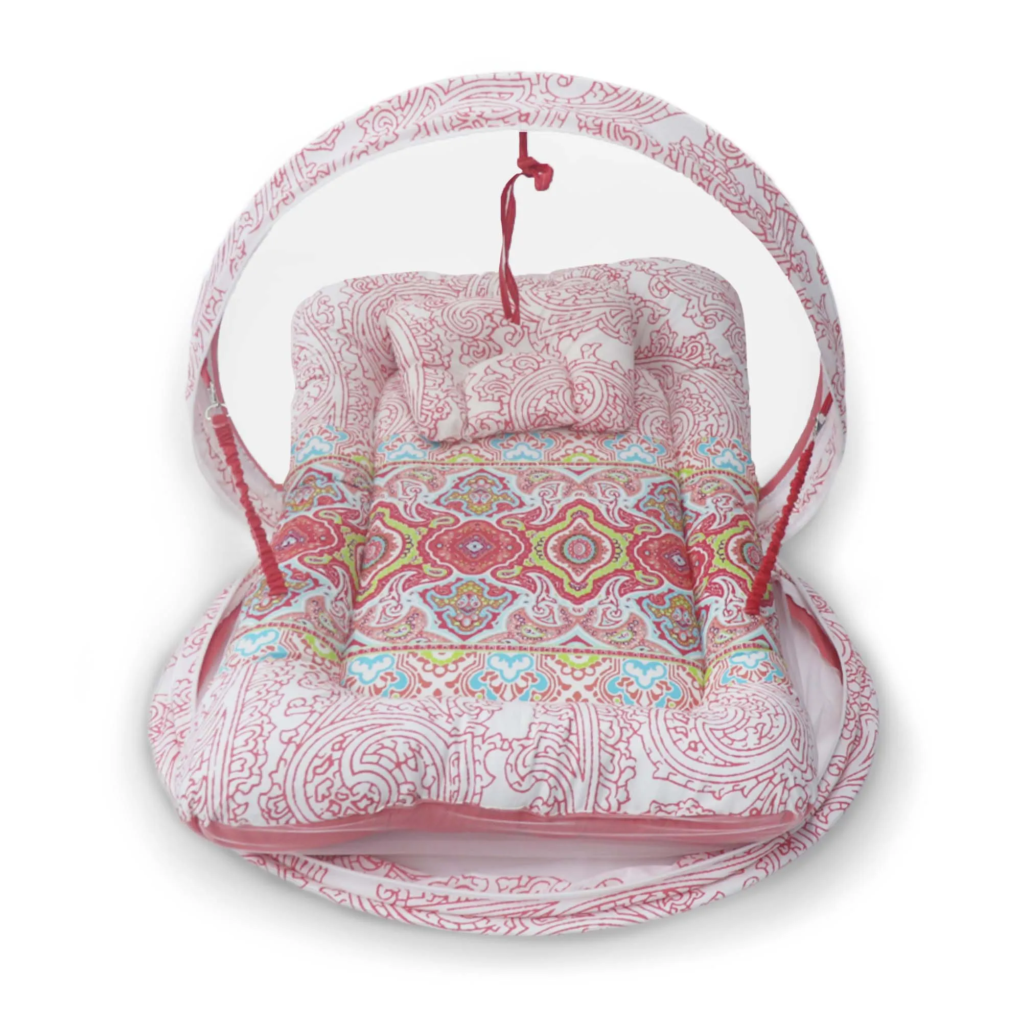 Pink Flower -  Kradyl Kroft Bassinet Style Mosquito Net Bedding for Infants