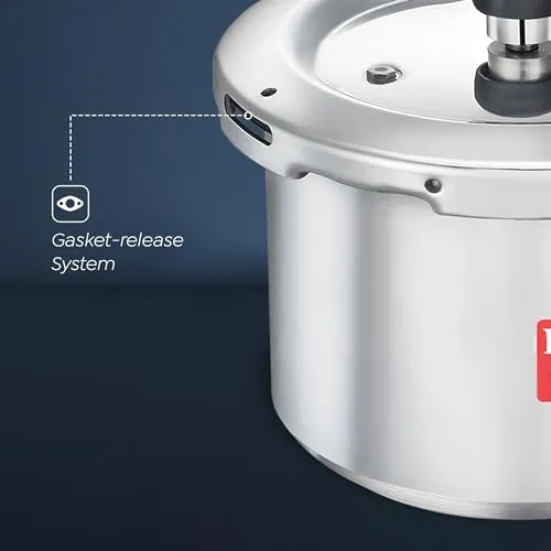 Prestige 2L 3L 5 Litres Svachh outer lid Aluminium combo Pressure Cooker with 2 Lids | Deep lid controls spillage | Gas & Induction Compatible | Safety Plug | Gasket-release system