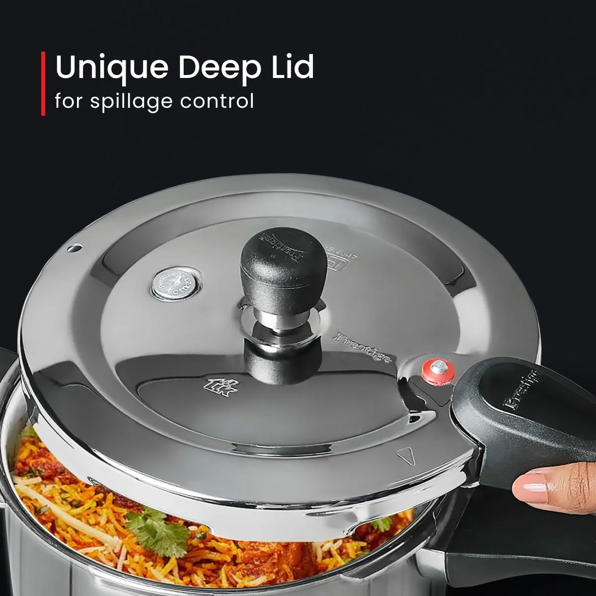 Prestige 3 Litres Svachh Triply Induction Base Outer Lid Pressure Cooker |Silver | Deep Lid Spillage Control | Even heat distribution|5 years warranty