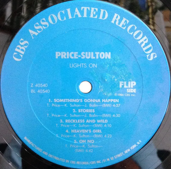 Price* - Sulton* - Lights On (LP, Album) (NM or M-)