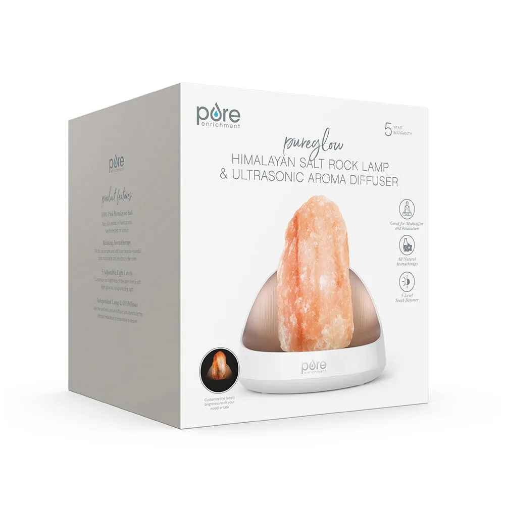 PureGlow™ 2-in-1 Himalayan Salt Lamp & Ultrasonic Essential Oil Diffuser