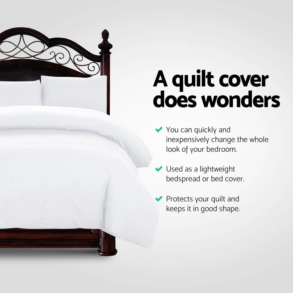 Queen Size Classic Quilt Cover Set - White