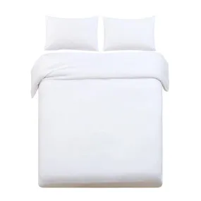 Queen Size Classic Quilt Cover Set - White