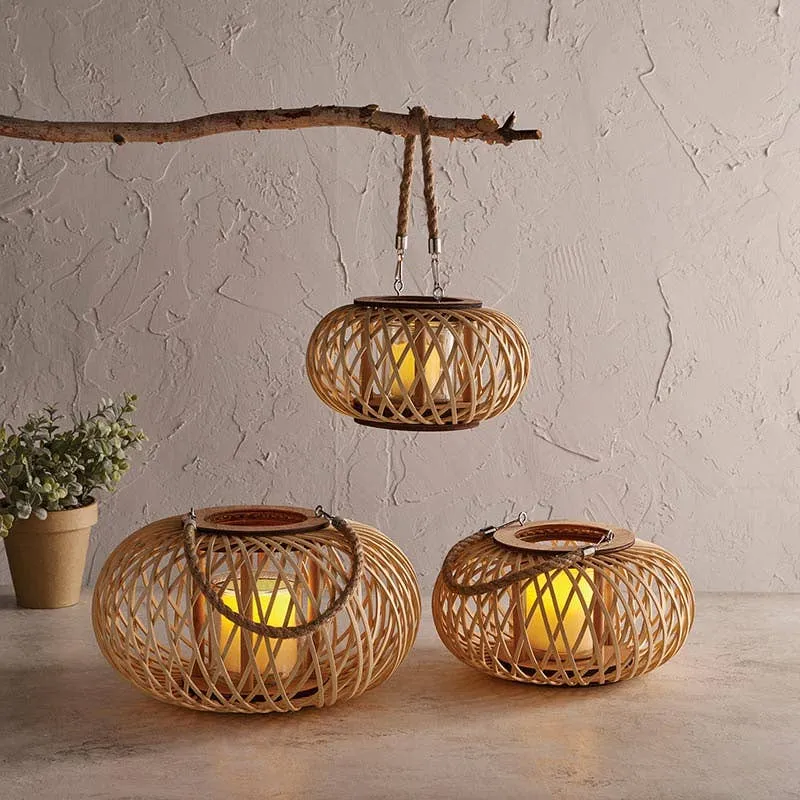 Round Tan Lantern - Small