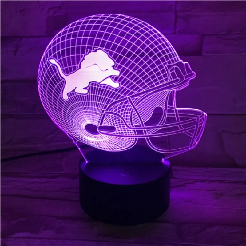 Rugby NFL Detroit Lions 3D night light 1/3/7/16 colors available