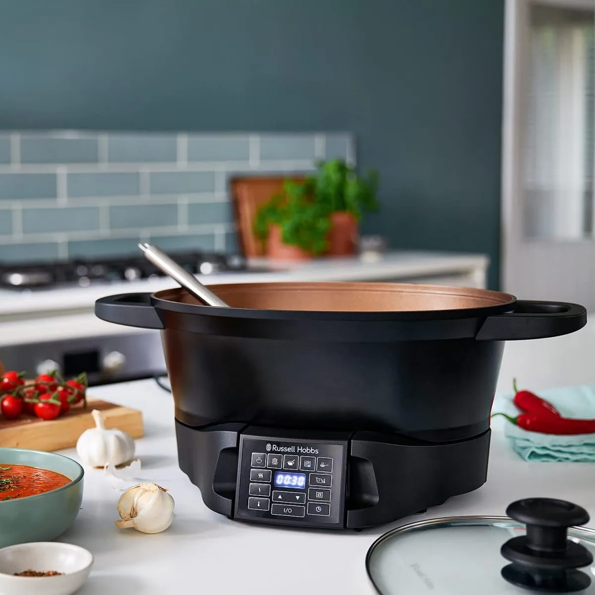 Russell Hobbs, Good-to-Go Multicooker – 8 Versatile Functions including Slow Cooker, Sous Vide, Rice and Food Steamer, Black, 750 Watt