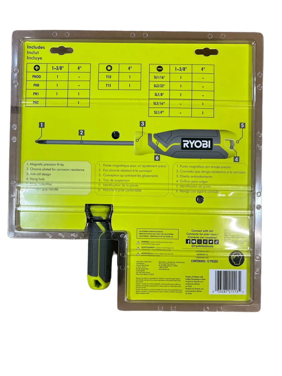 RYOBI Screwdriver Set (12-Piece)