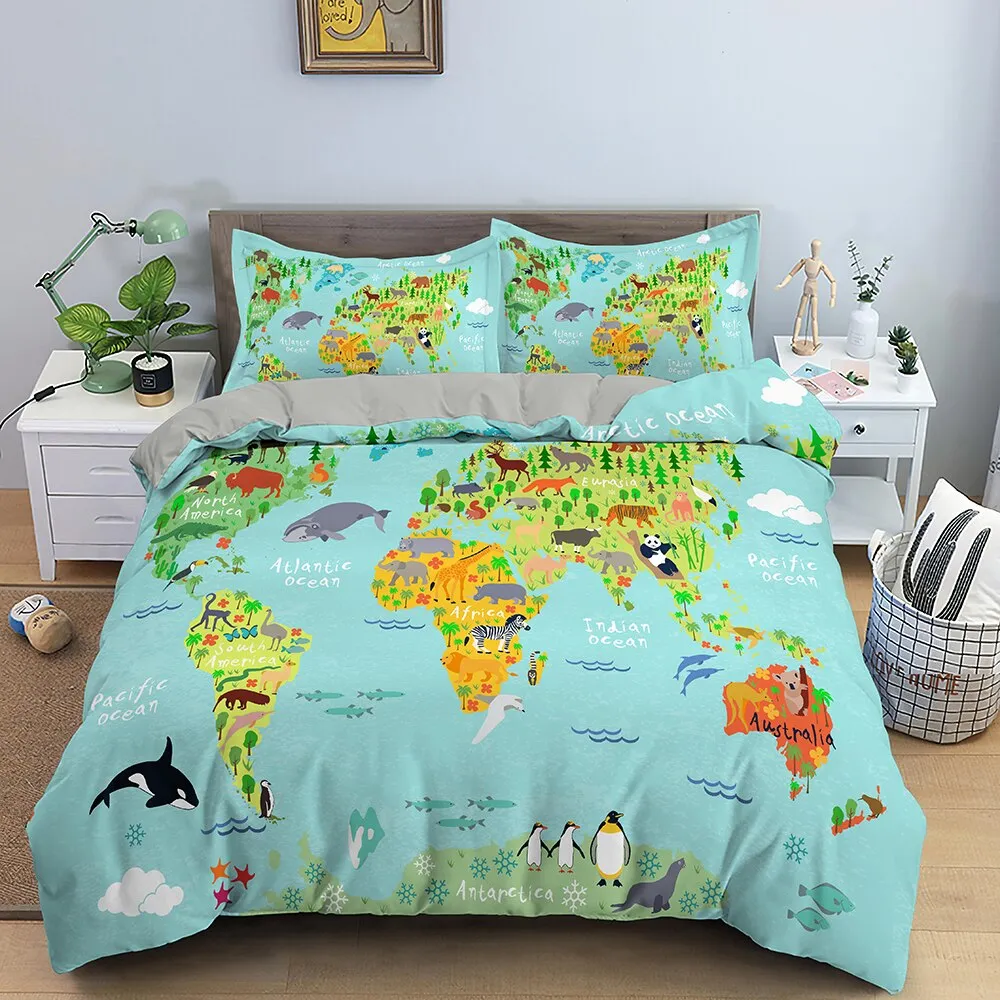 Shop World Map Bedding Set - Discover Exquisite Designs