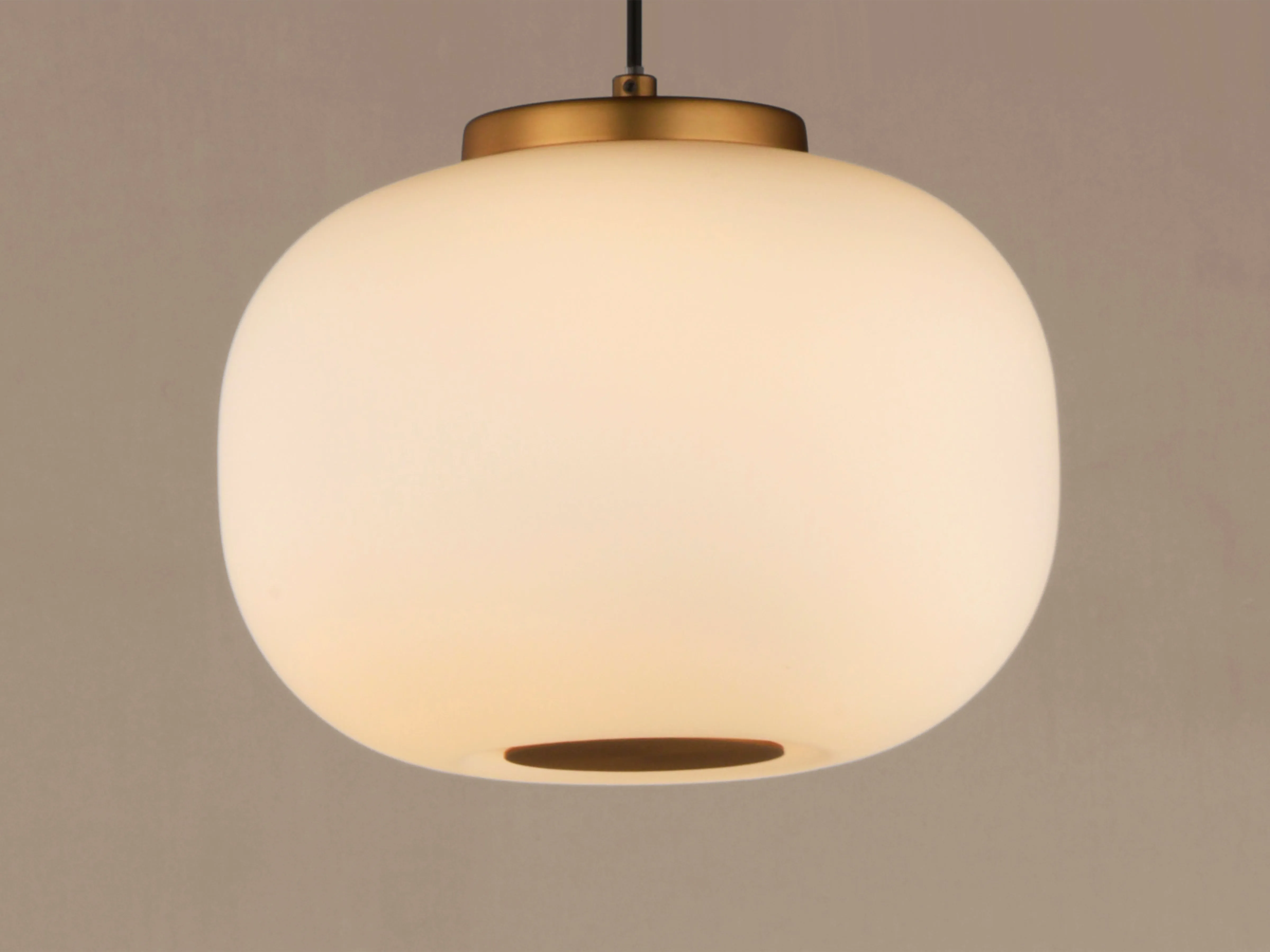 Spherical Soji LED Pendant, 960 Lumens, 8W, 3000K CCT, 120V, Black/Gold Finish 11" Height