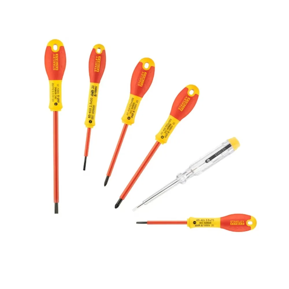 Stanley Fatmax Insulated Slotted Screwdriver Set (6p/set) - 0-65-443