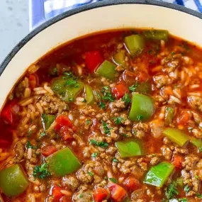 Stuffed Pepper Stew (low-carb option!)