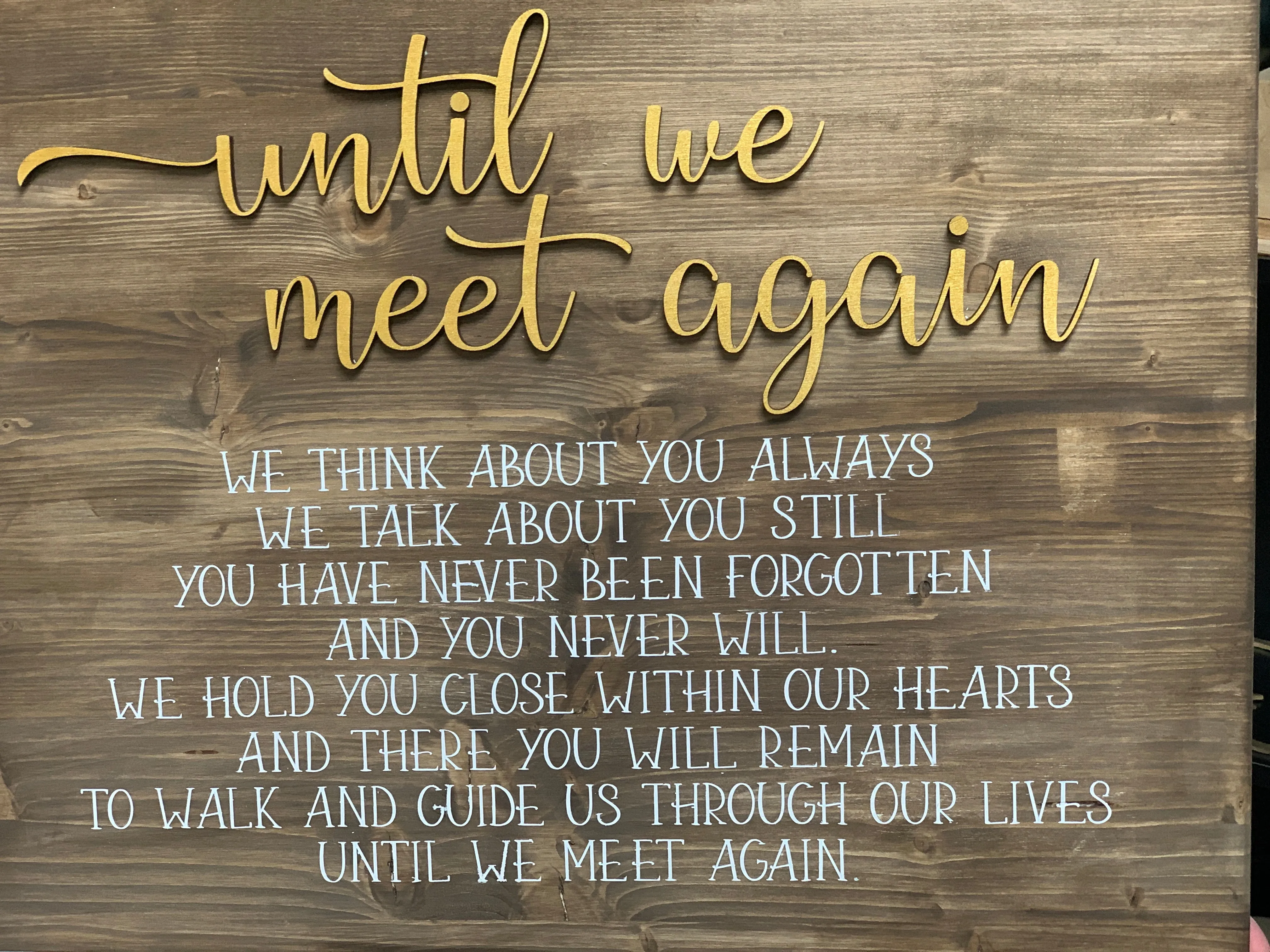 SVG Digital File: Until We Meet Again Laser and Vinyl File Wedding Decor