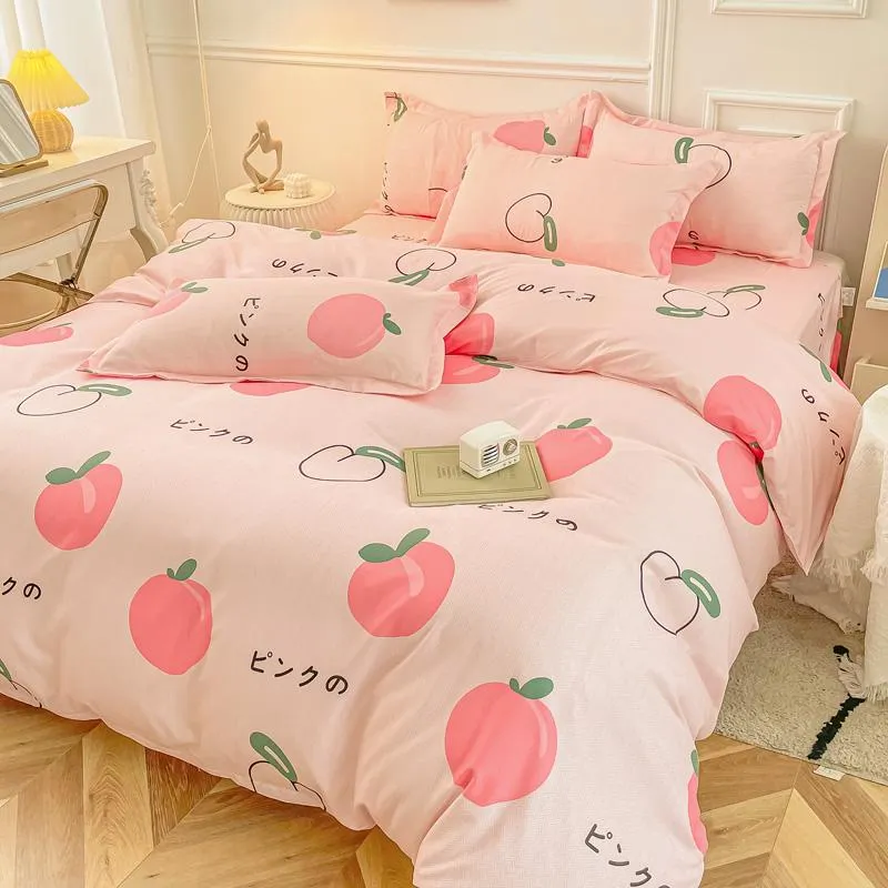 Sweet Japanese Shimizu White Peach Bedding Set