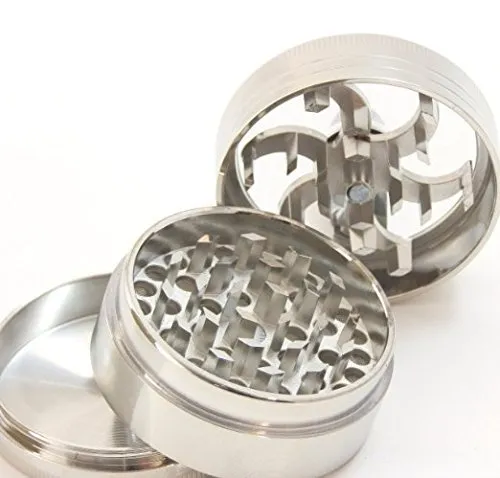 Three Piece 2 1/2" Herb, Spice, Tobacco, etc Grinder with Lever