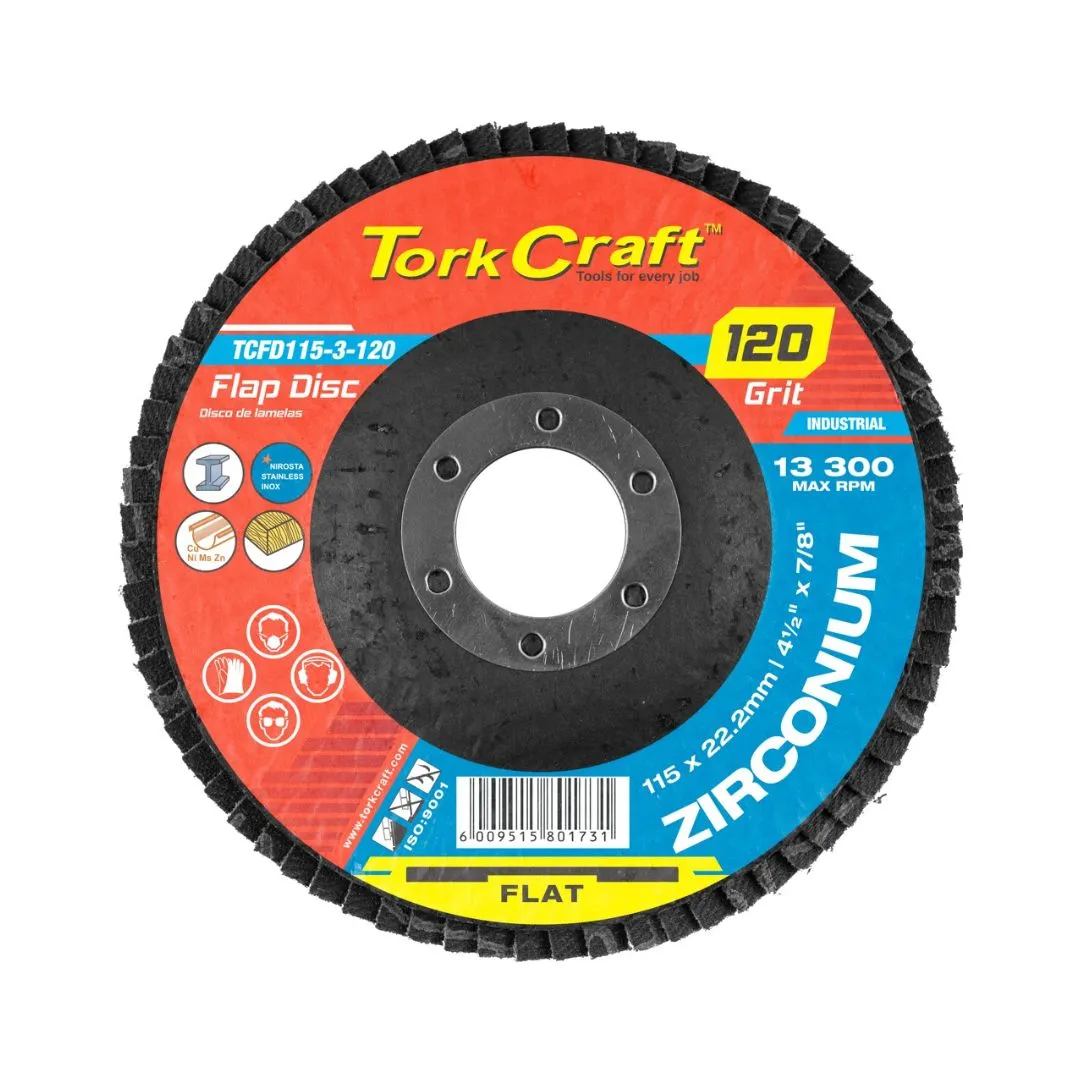 Tork Craft | Flap Disc Zirconium 115mm 120G Flat