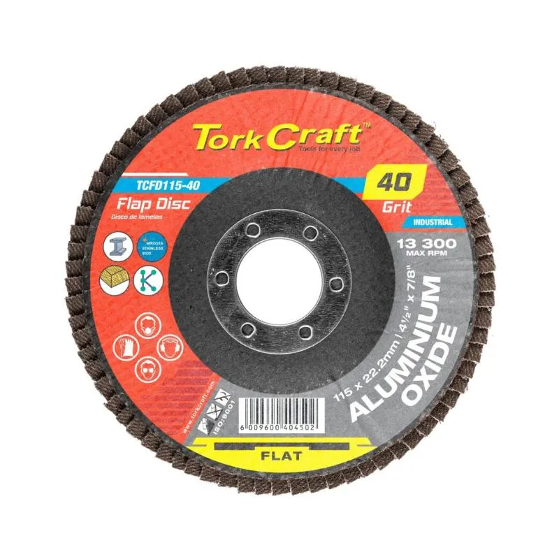 Tork Craft | Flap Sanding Disc 115mm 40G Flat