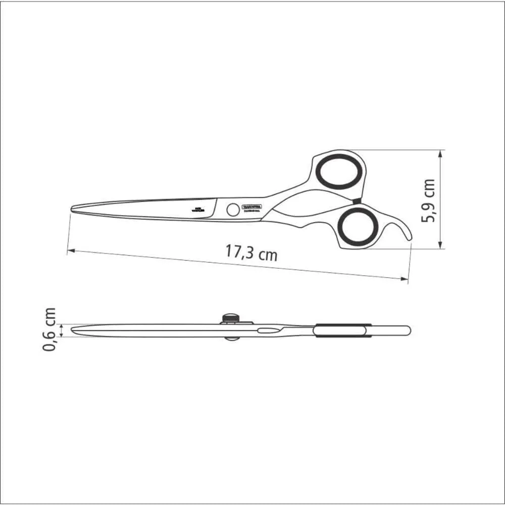 Tramontina Brazil  Professional 6 Inches Stainless Steel Hair Shears with Laser-cut Edge and Fixed Finger Support