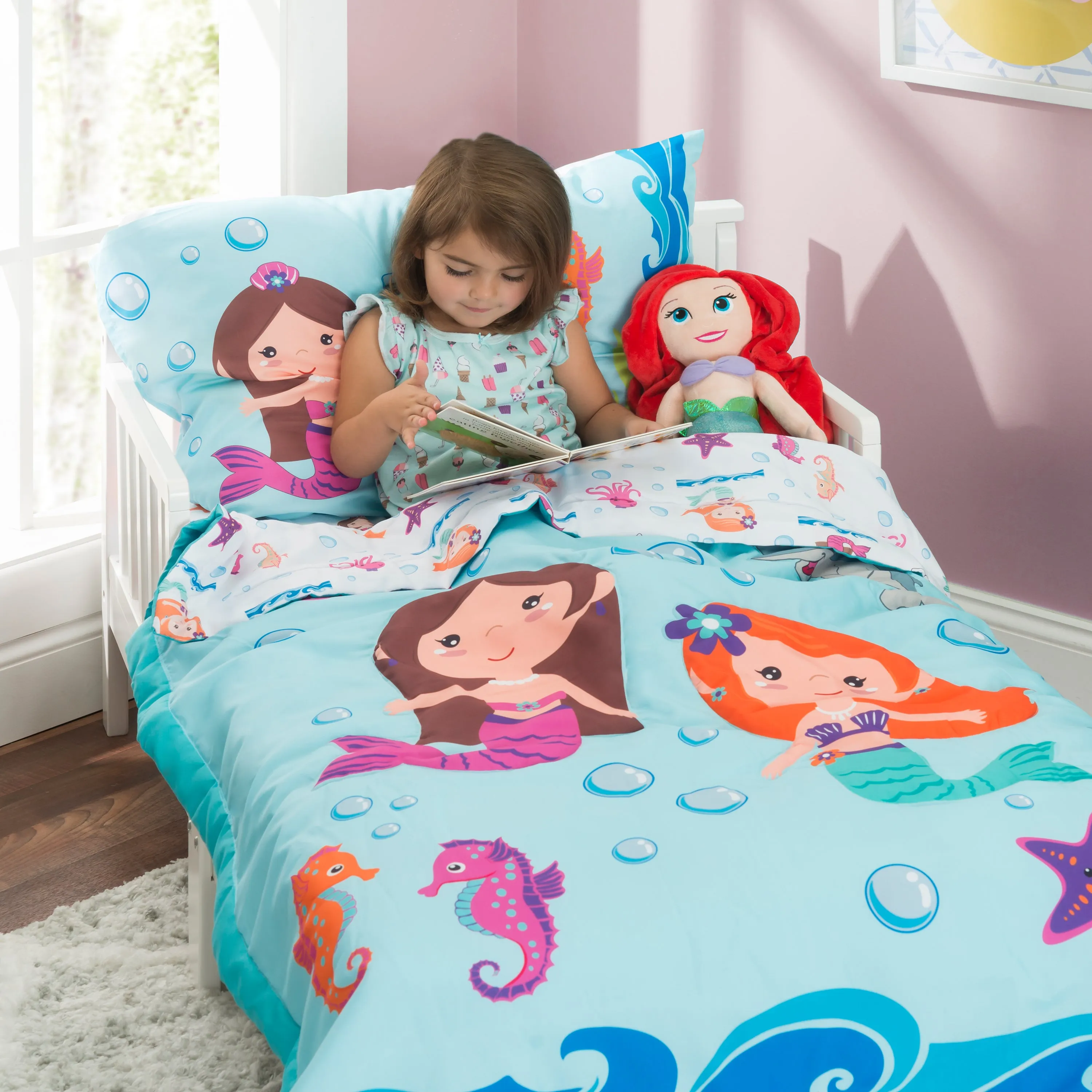 Undersea Mermaids Adventure 4-Piece Toddler Bedding Set