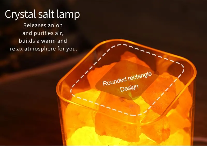 USB Crystal LED Light natural Himalayan salt lamp Mood Creator led Air Purifier