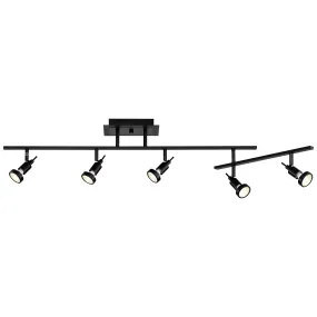 Viper 5 Light Adjustable LED Track Light Fixture, Black