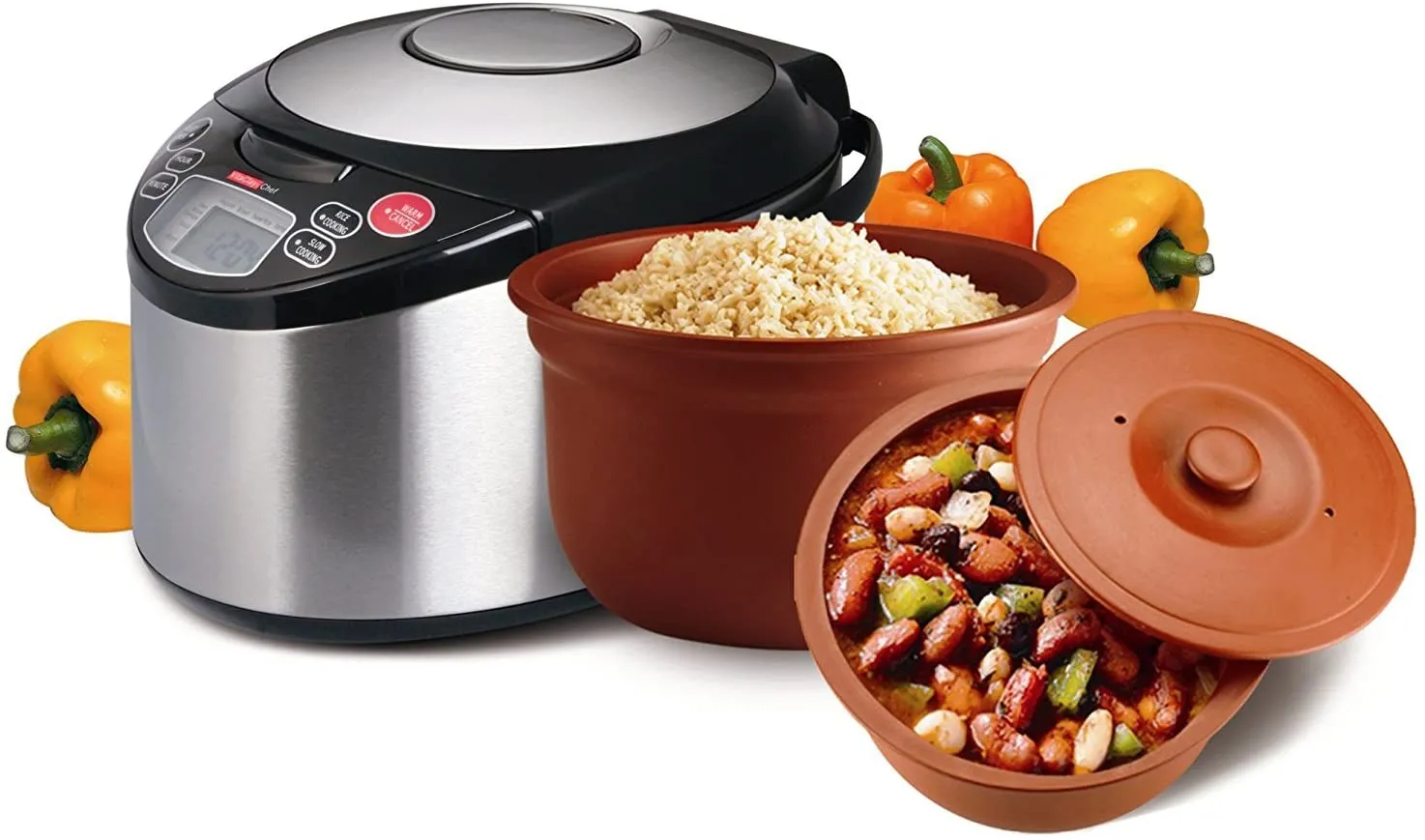 VITACLAY 7-IN-1 SMART ORGANIC MULTI-COOKER VM7900 - A RICE COOKER, A SLOW COOKER, A DIGITAL STEAMER, PLUS A BONUS YOGURT MAKER