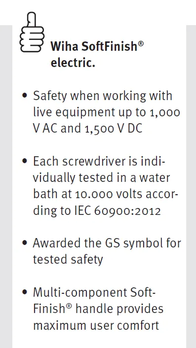 Wiha SoftFinish® Electric Slotted Screwdriver - 2.5mm x 75mm