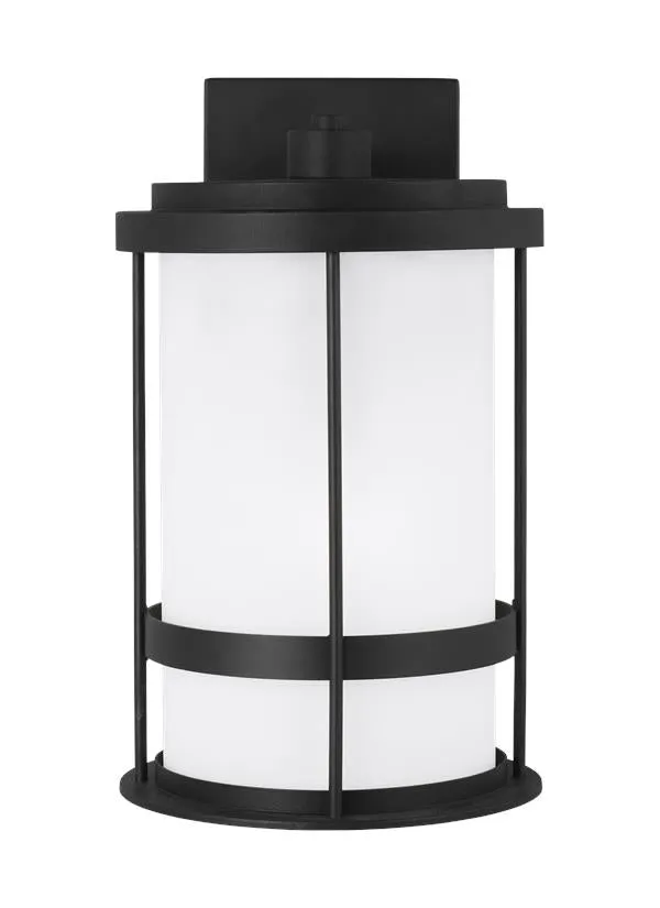 Wilburn Collection - Medium One Light Outdoor Wall Lantern | Finish: Black - 8690901-12