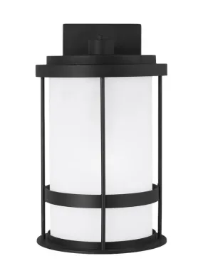 Wilburn Collection - Medium One Light Outdoor Wall Lantern | Finish: Black - 8690901-12